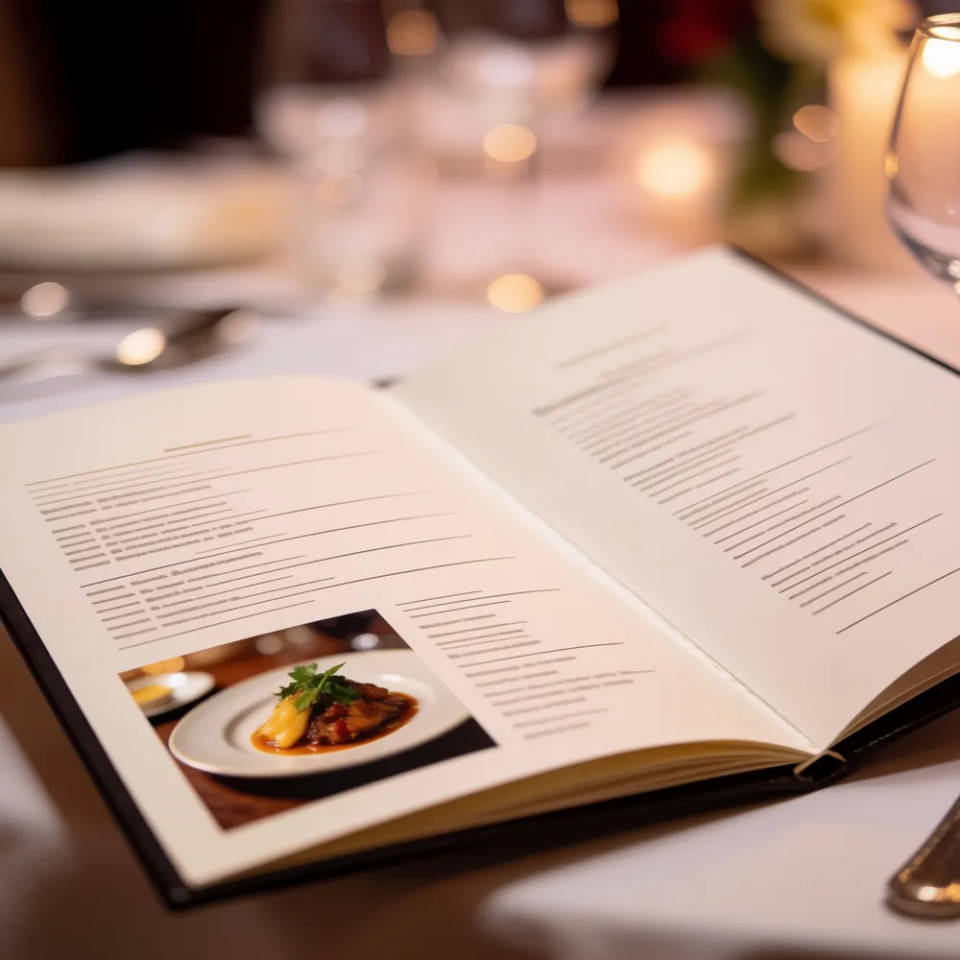 Dinner and lunch menus