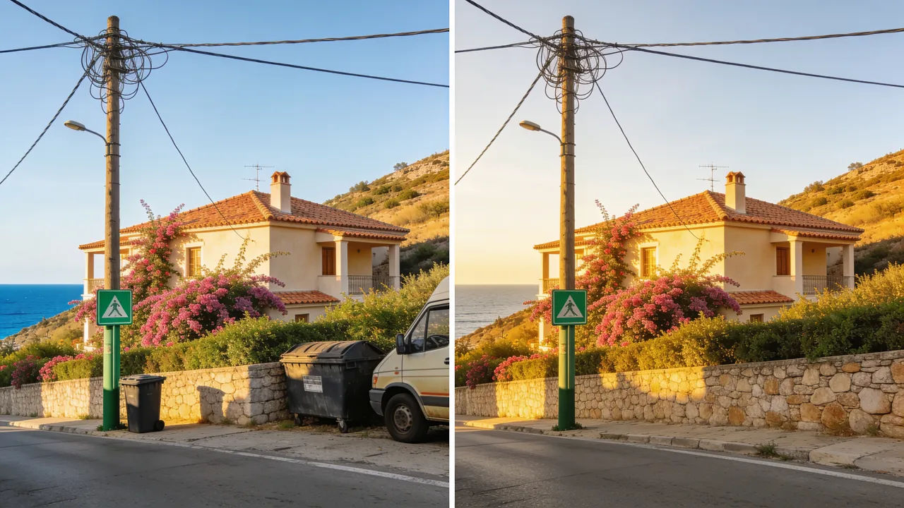 Erase wires, poles, and signs