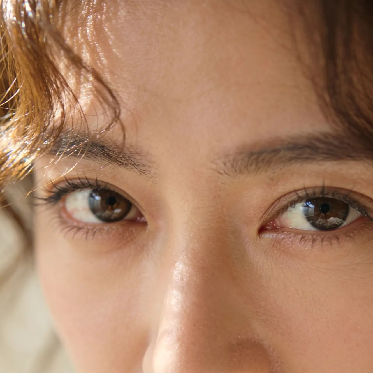 Portrait sharpened with recovered detail in eyes and hair