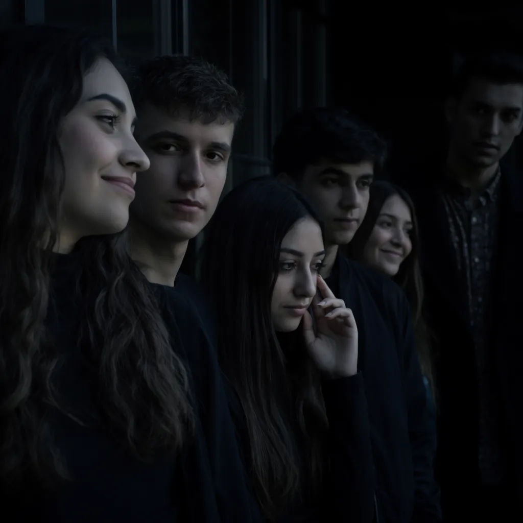 Group photo retouched with balanced skin tones
