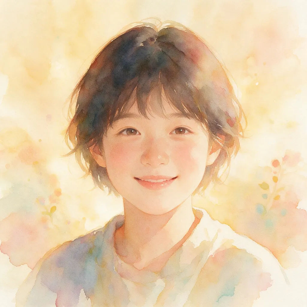 Watercolor portrait profile picture with soft washes and warm light