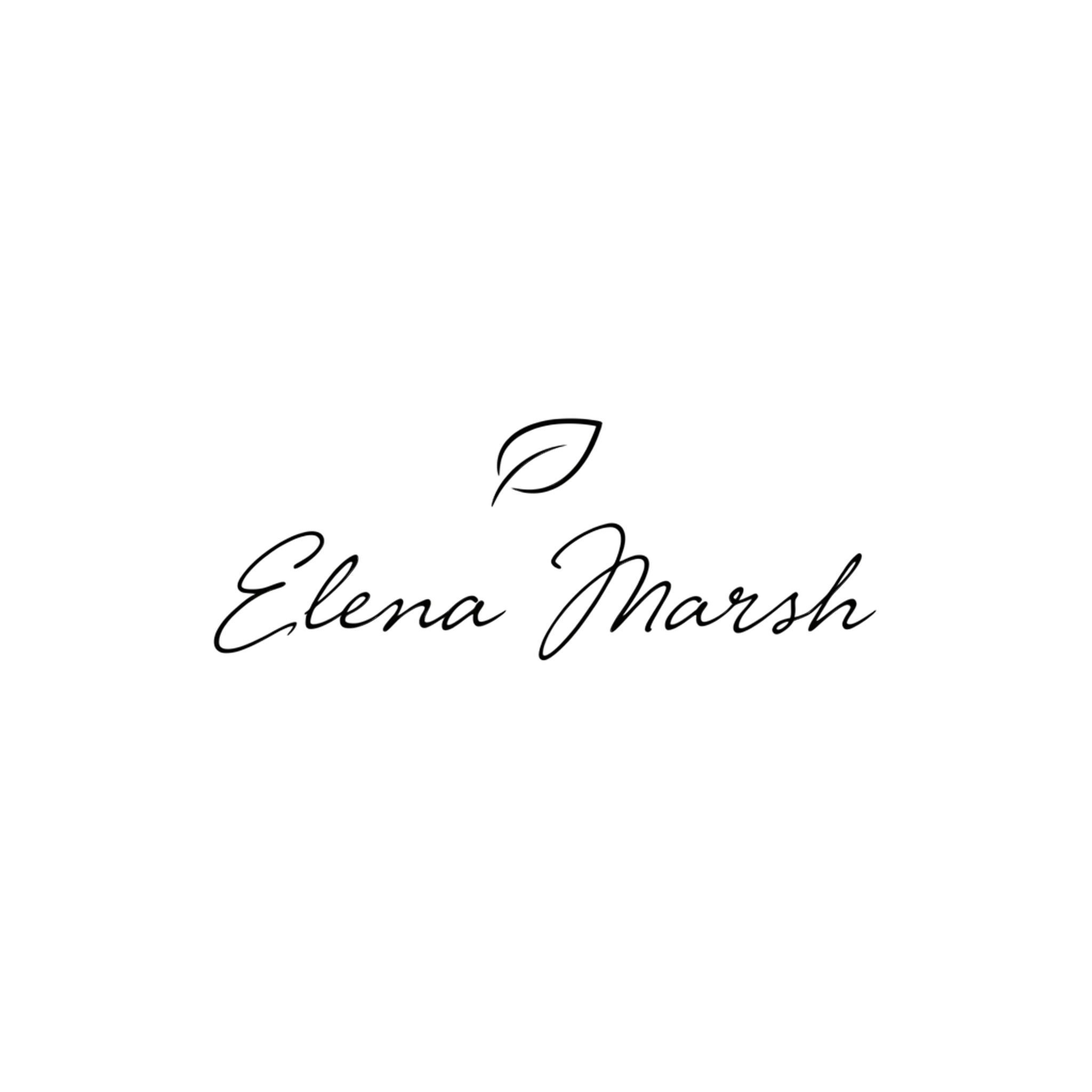 Logo lockup with a leaf symbol above a handwritten signature