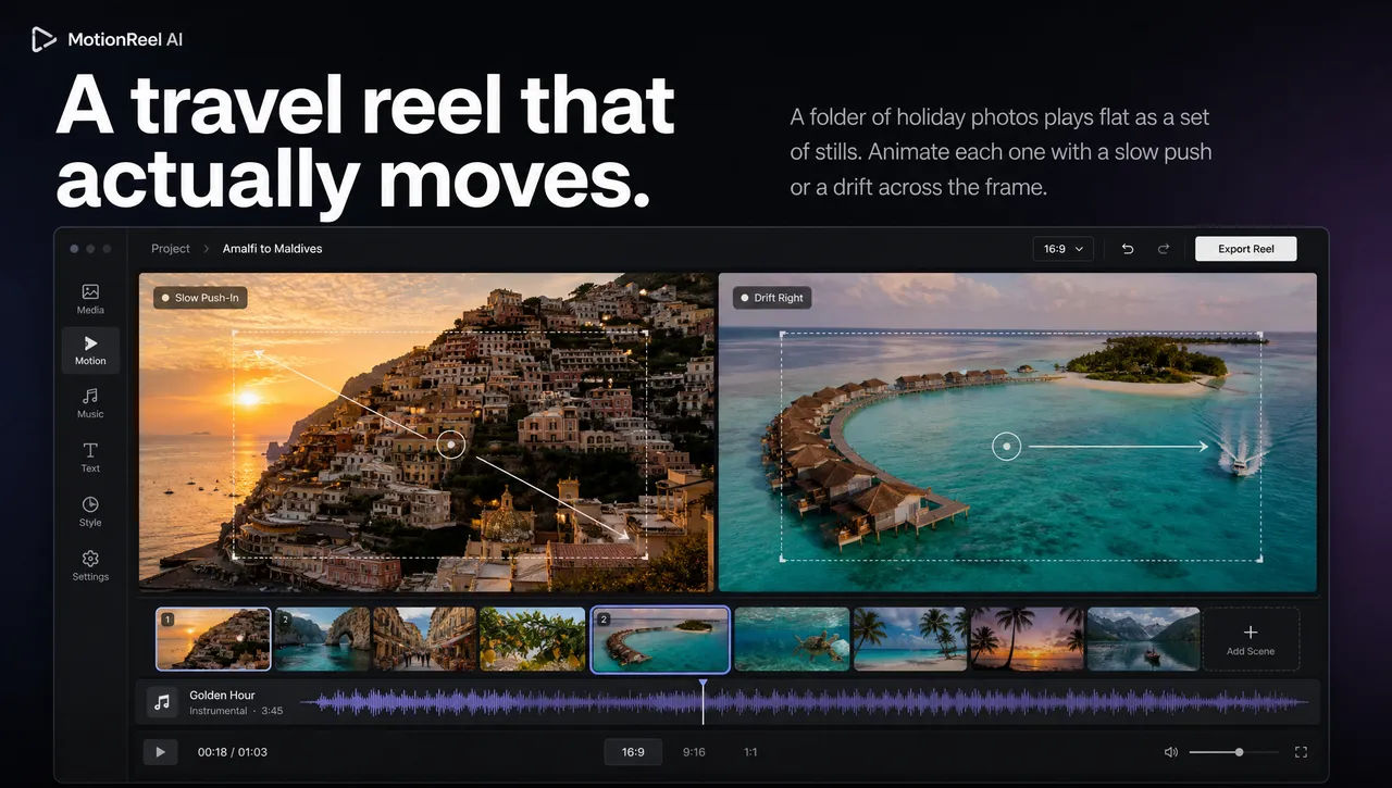 A travel reel that actually moves