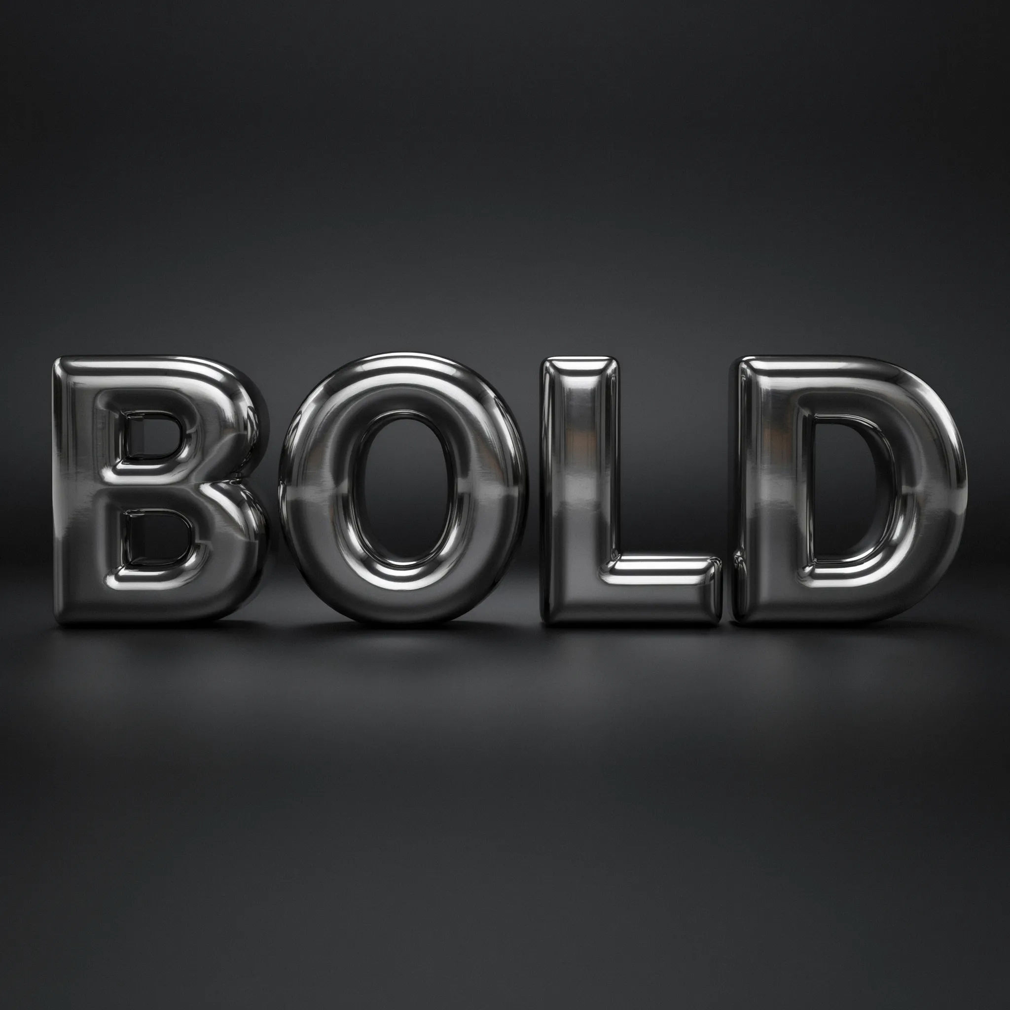 The word BOLD rendered in polished chrome lettering