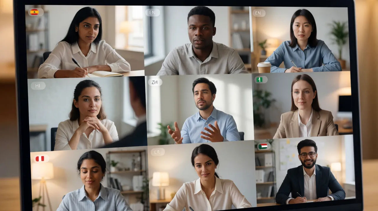 A training video dubbed for team members in different regions