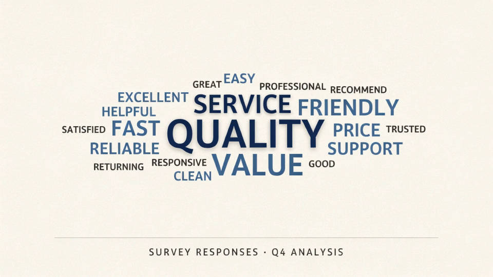 Summarize survey answers at a glance