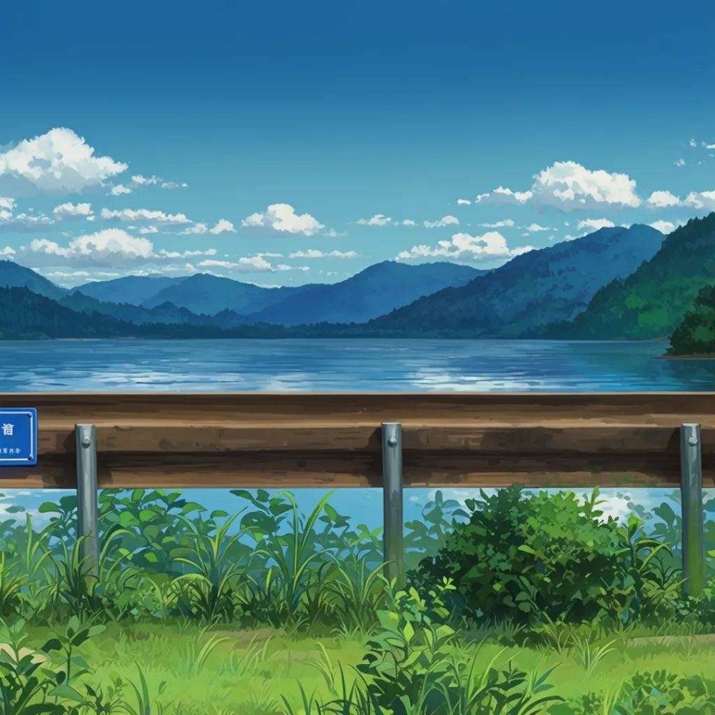 Anime scenery still upscaled to wallpaper resolution with clean edges