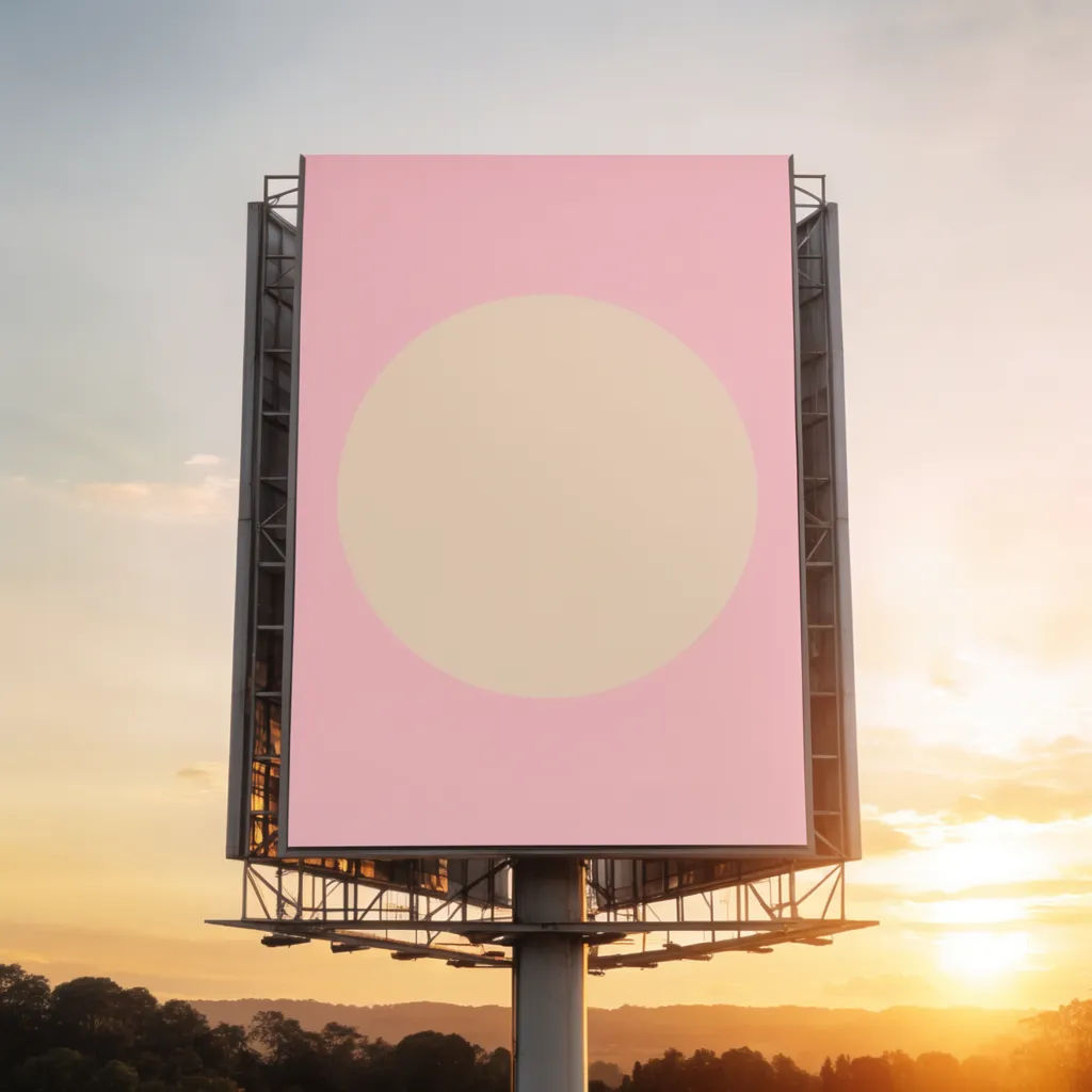 Campaign ad on a roadside highway billboard at golden hour