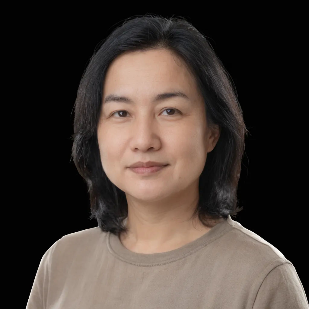 Subject cut from black with dark hair edges preserved