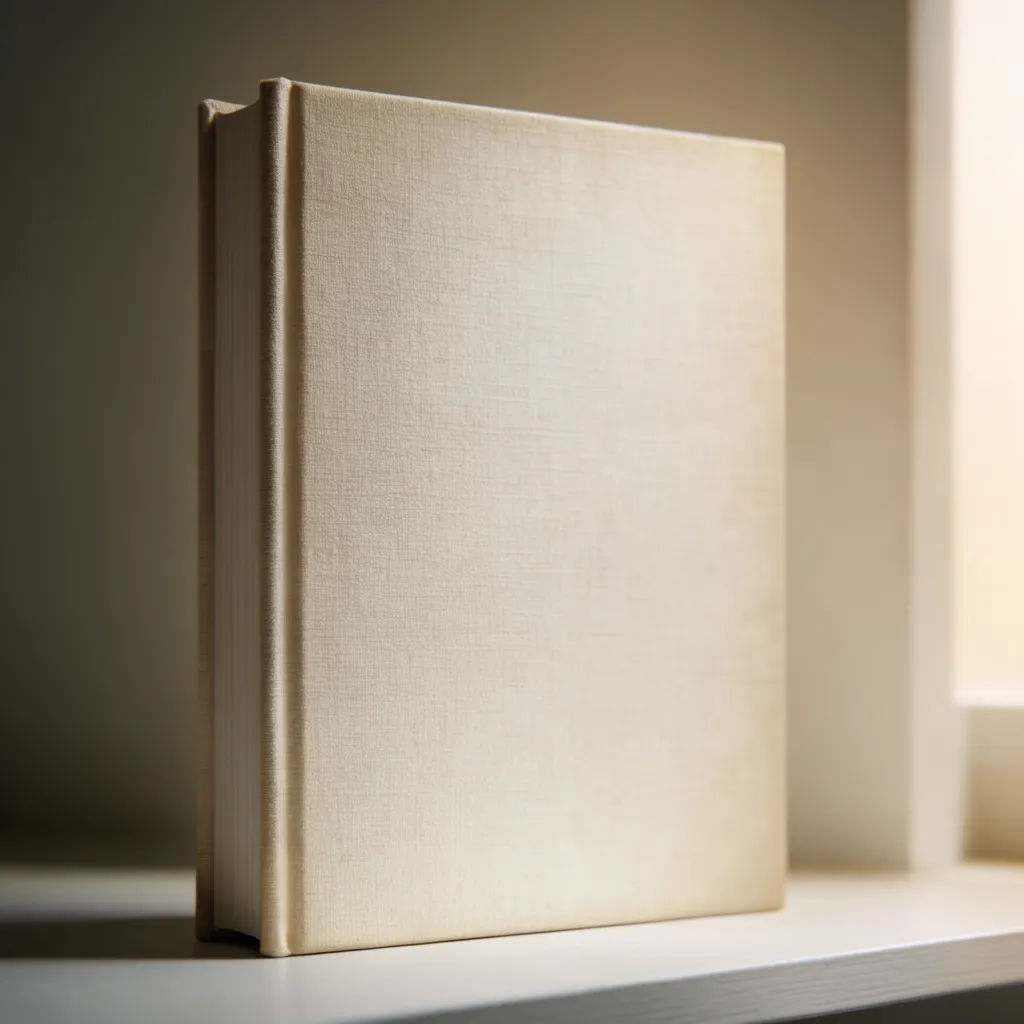 Book on a shelf turned to show both spine and front cover