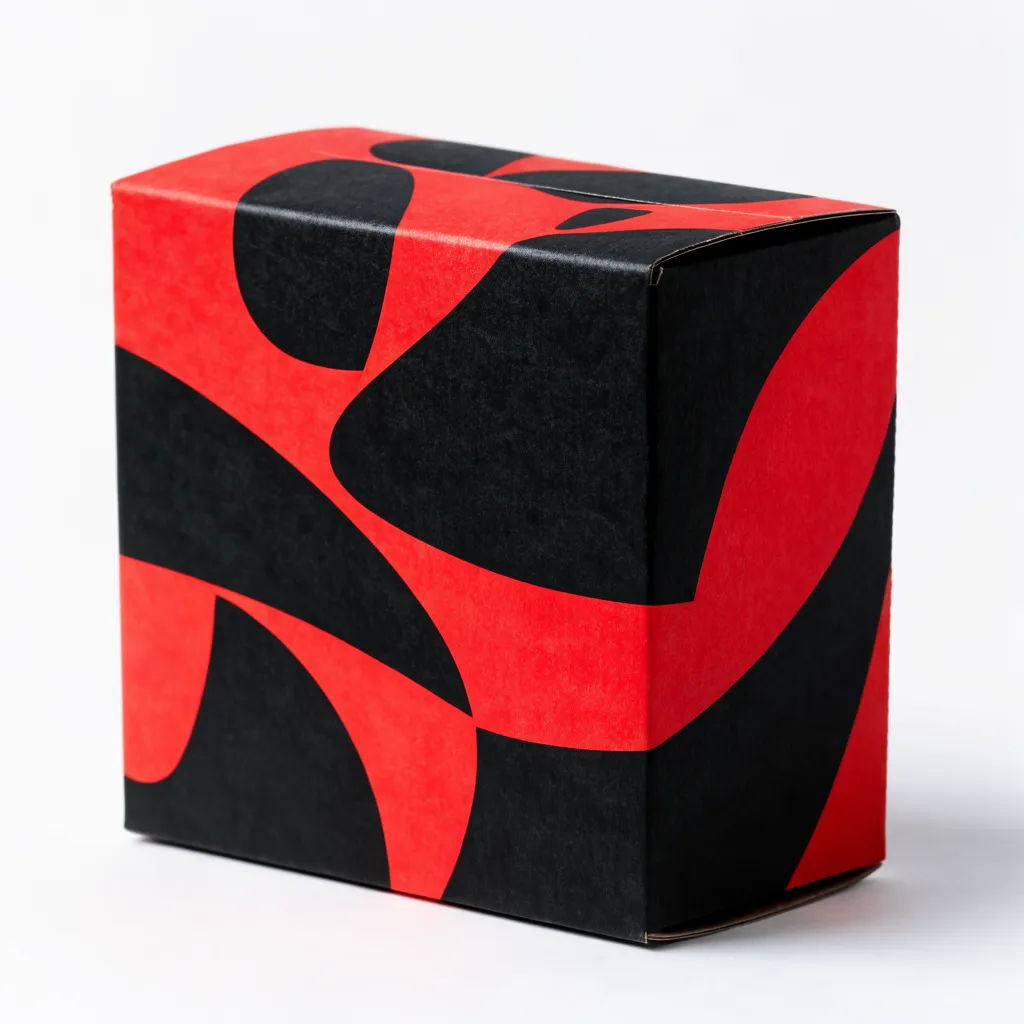 Rigid gift box at a three-quarter angle on a soft studio surface