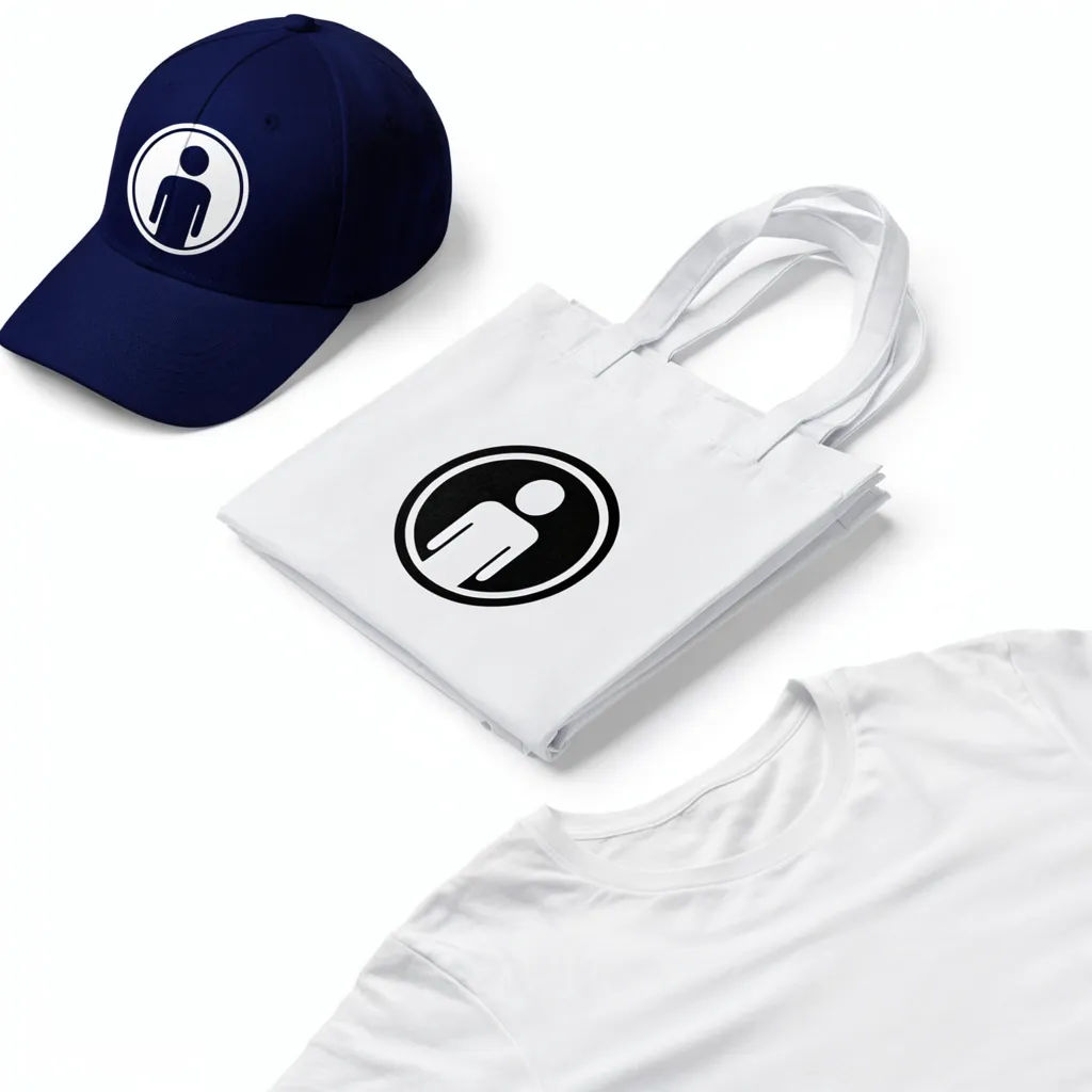 Branded cap, tote, and tee laid out together in studio light