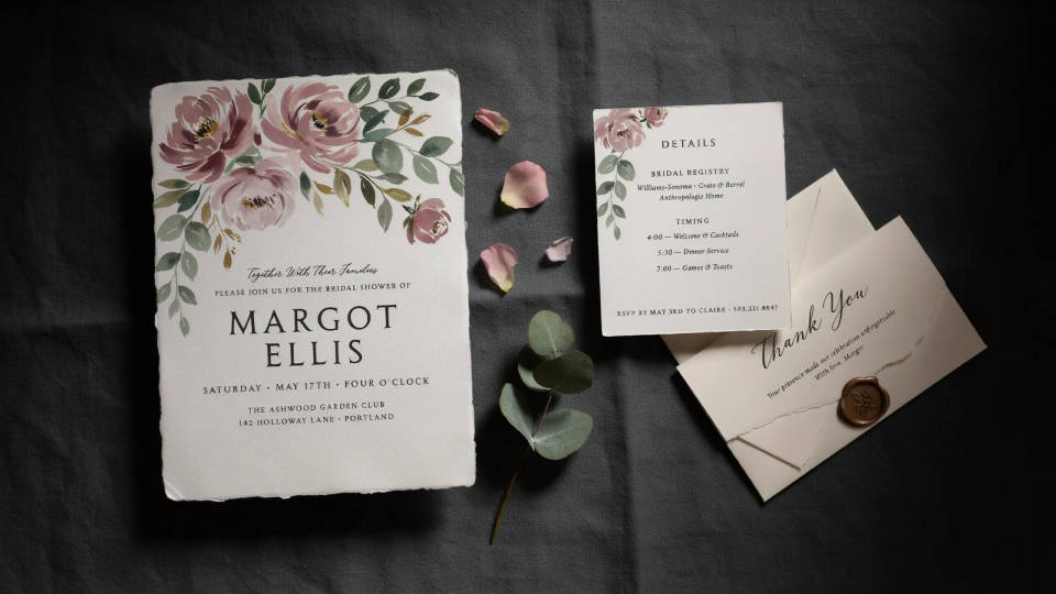 Matching detail and thank you cards