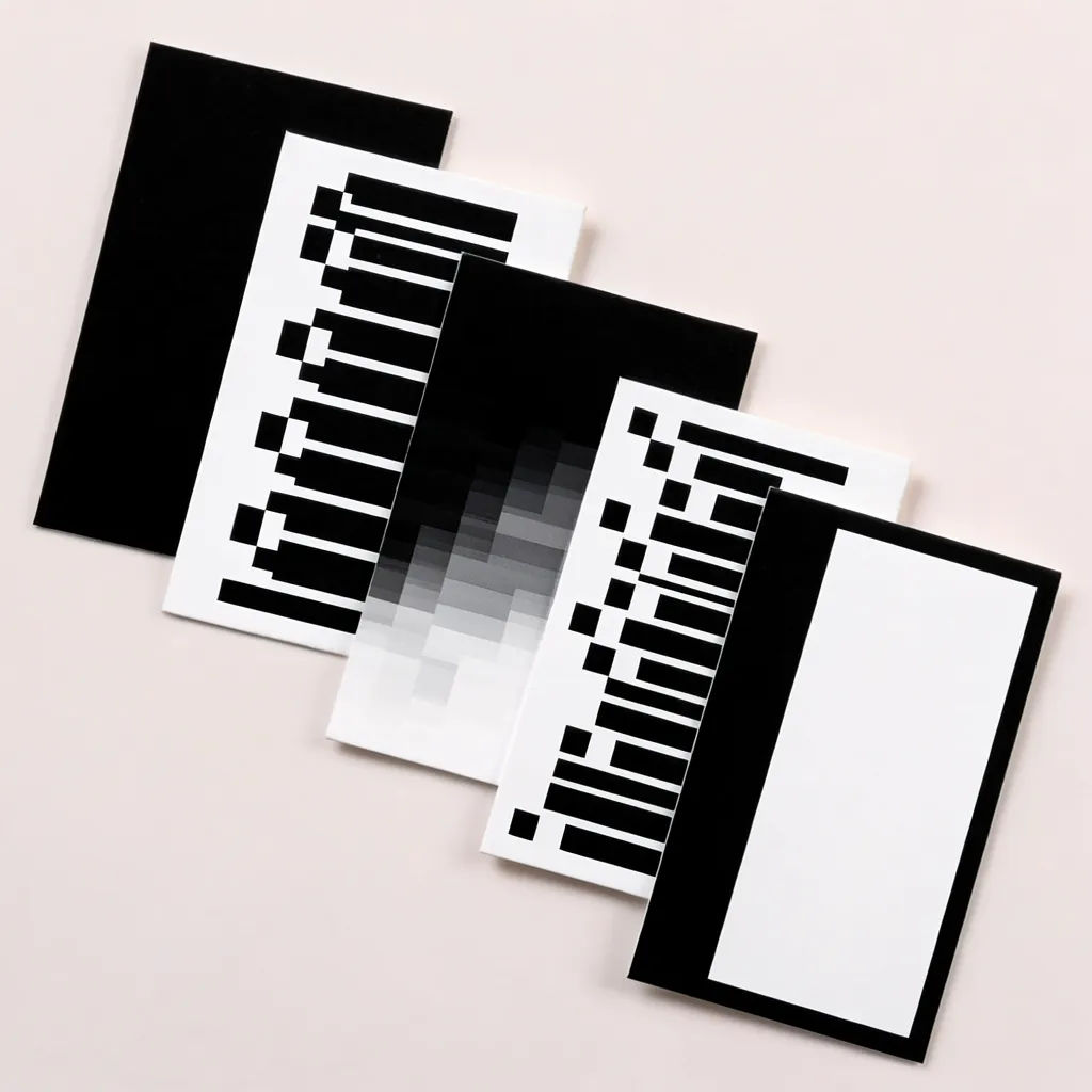 Five business cards fanned across a pale surface showing front and back