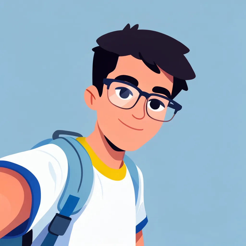 Selfie turned into a clean flat vector cartoon avatar