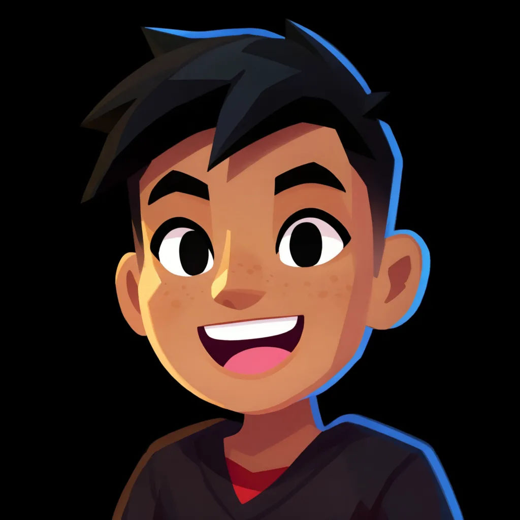 Selfie turned into a neon-lit cartoon gaming avatar