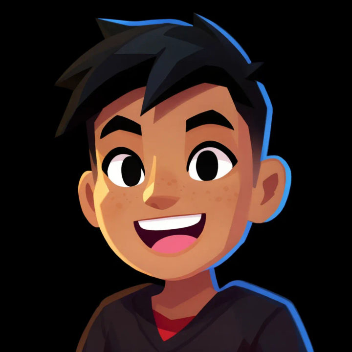 Selfie transformada em avatar cartoon de jogos com luz neon
