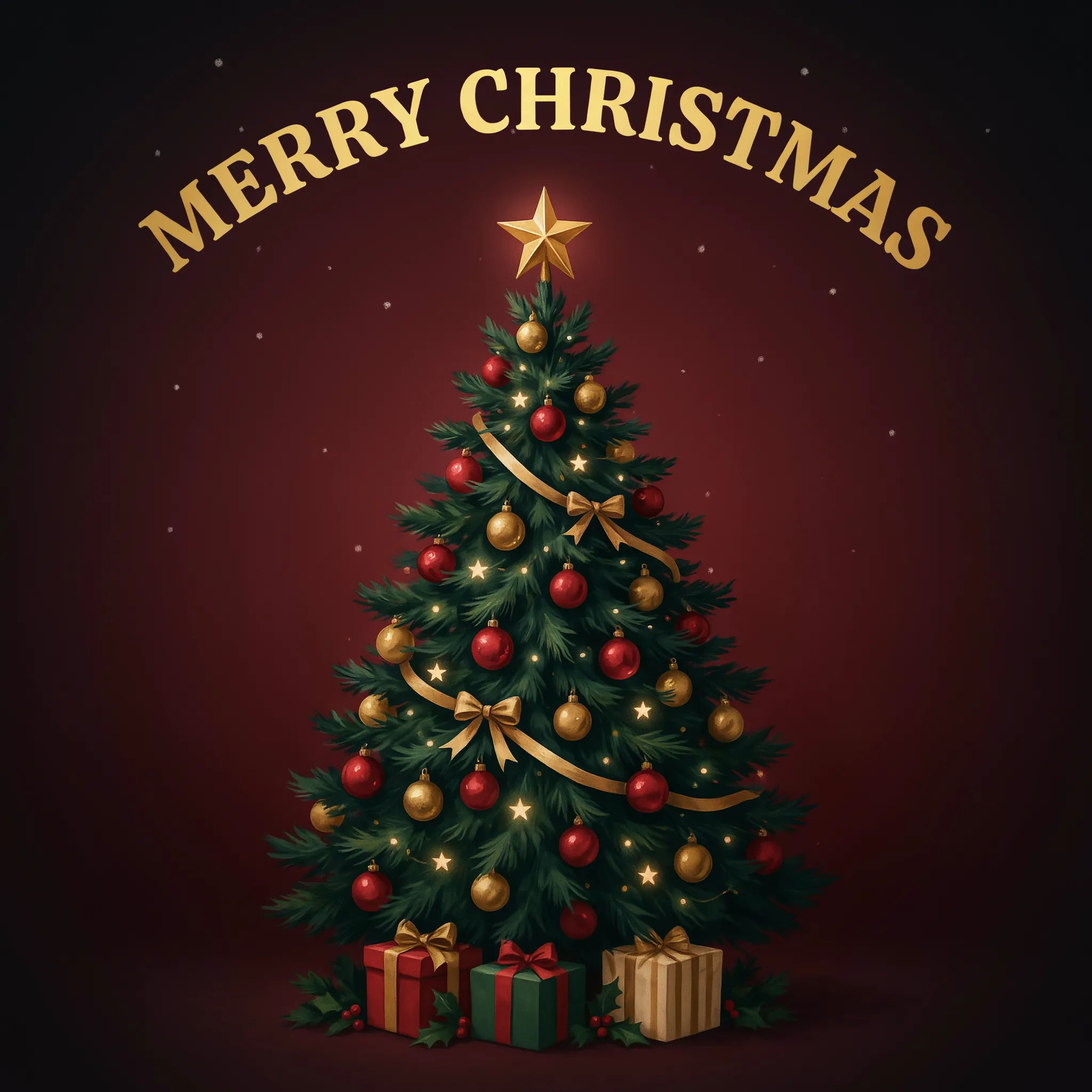 Family photo styled as a bright festive Christmas card