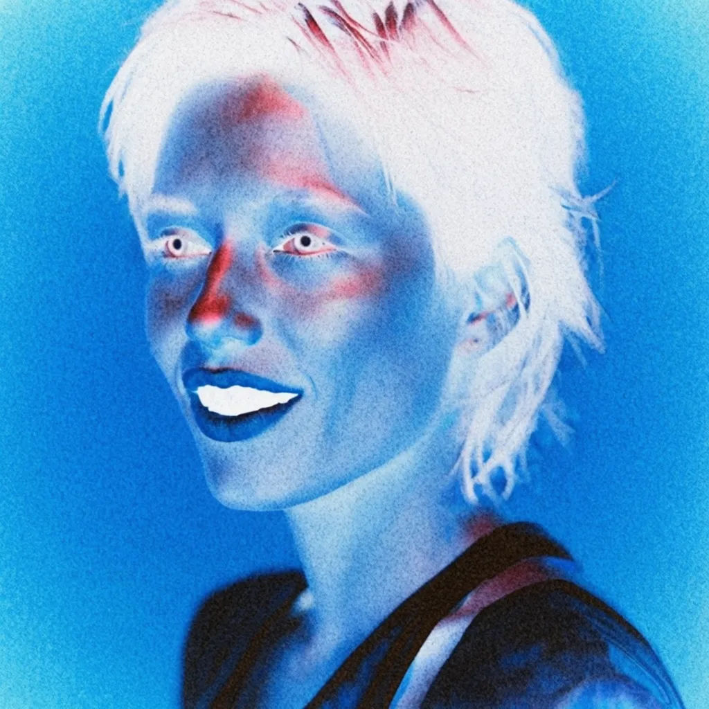 Image inverted into a bold high-contrast album-art style graphic
