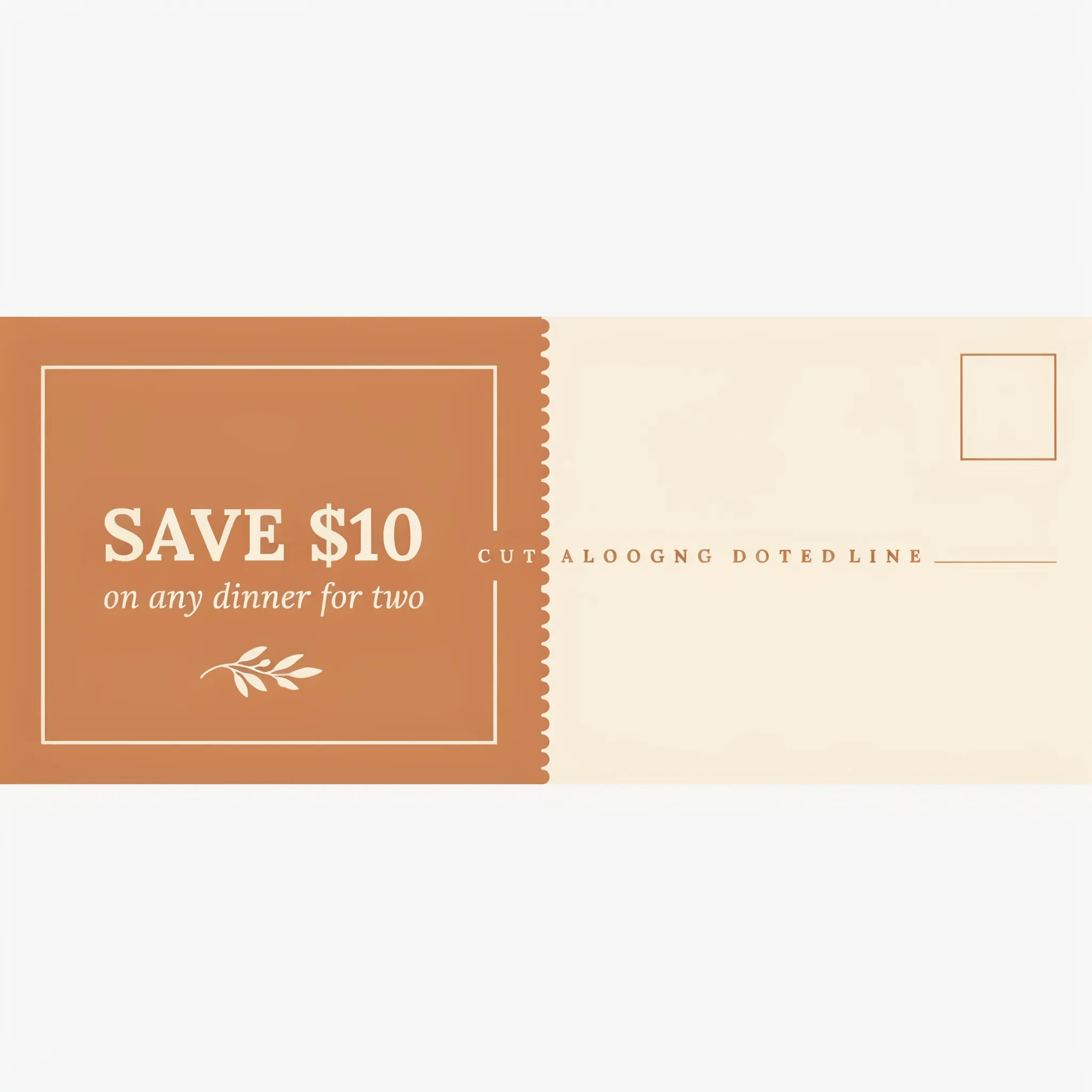 Restaurant postcard back with a coupon panel and address block