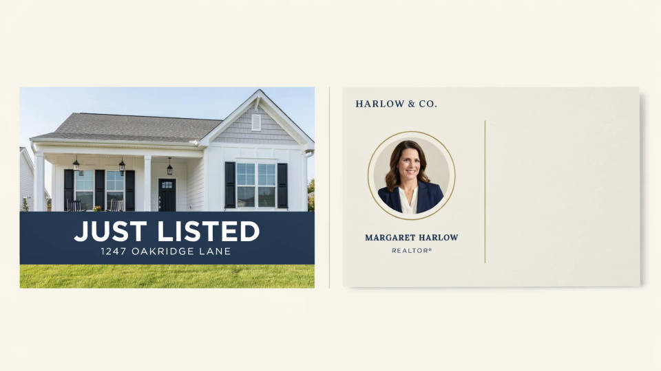 Real estate just-listed cards