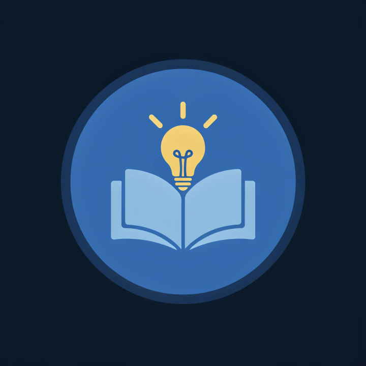 Ícone do Discord com um livro aberto e uma lâmpada