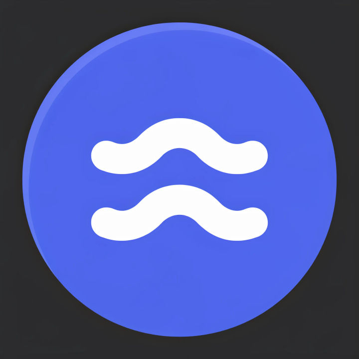 Ícone minimalista do Discord com um símbolo geométrico de onda