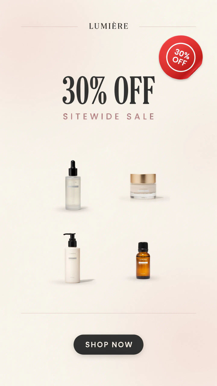 Anúncio display retângulo médio de promoção para produtos de skincare