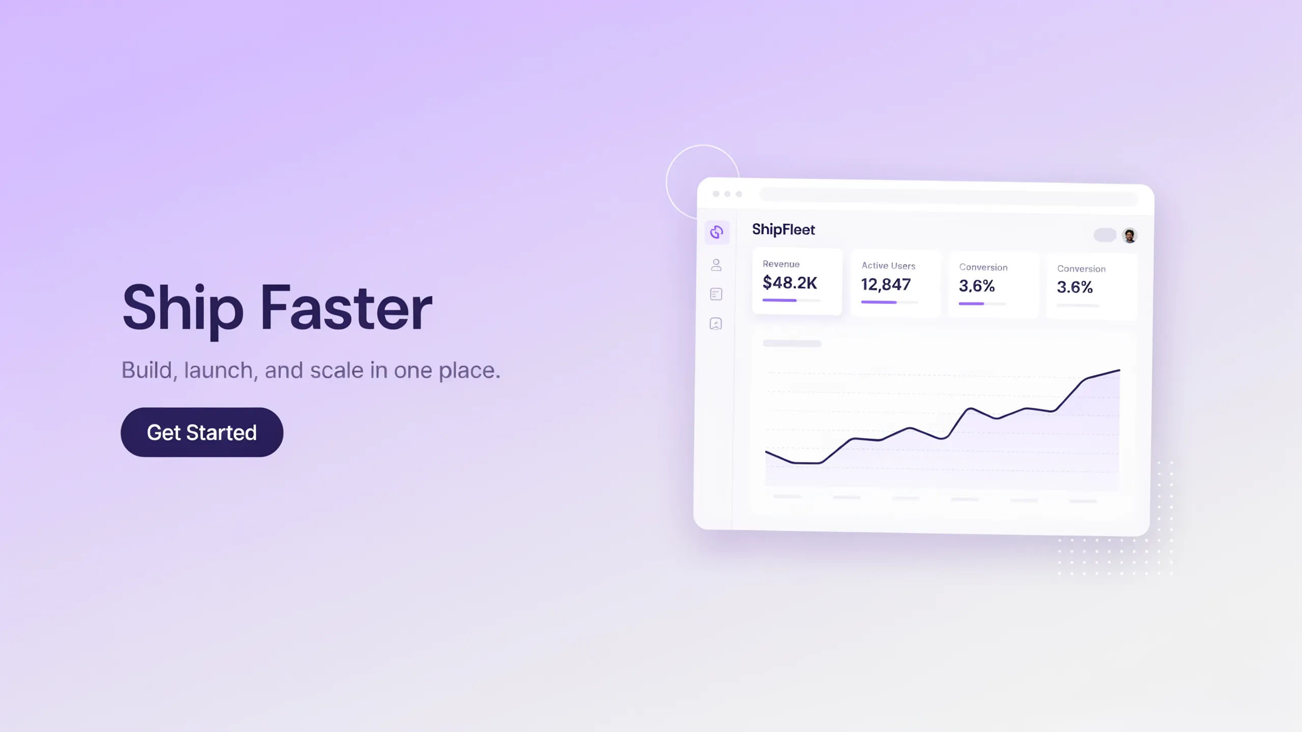 Large rectangle SaaS display ad with a dashboard mockup