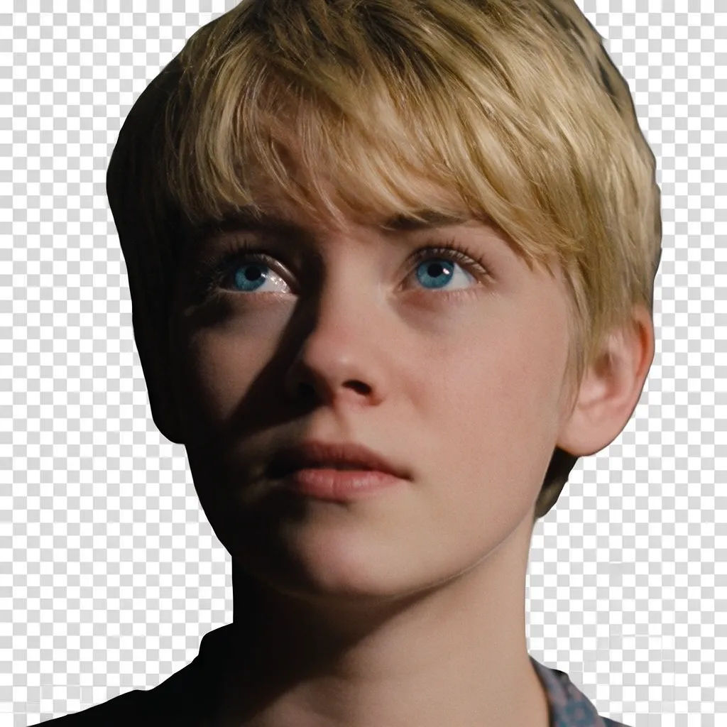 Head with hair isolated on a transparent background