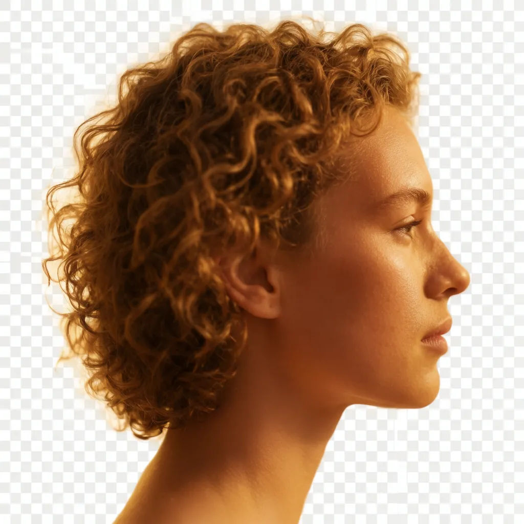 Side profile of a face isolated on transparency