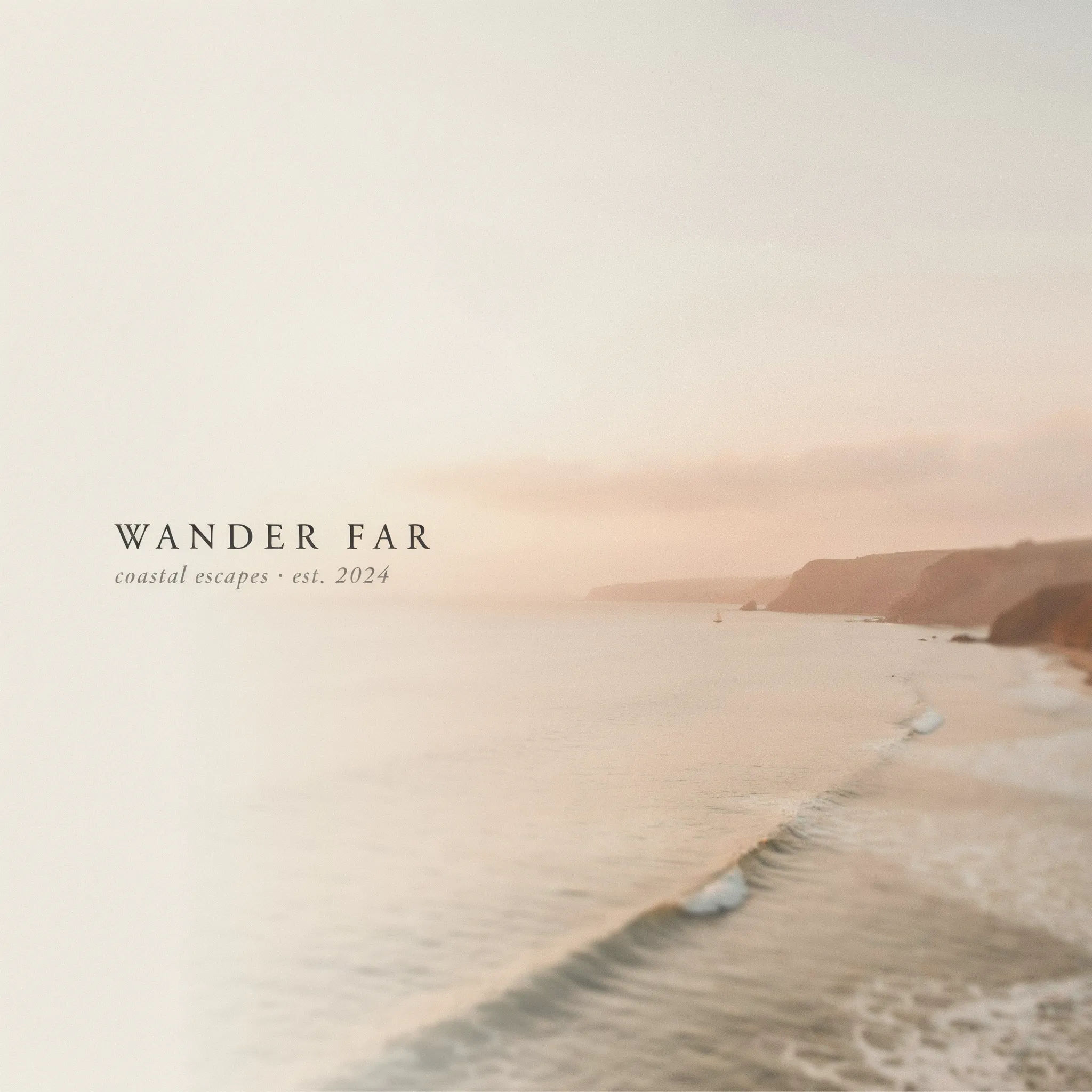 Facebook cover for a travel page with a blurred coastal sunset