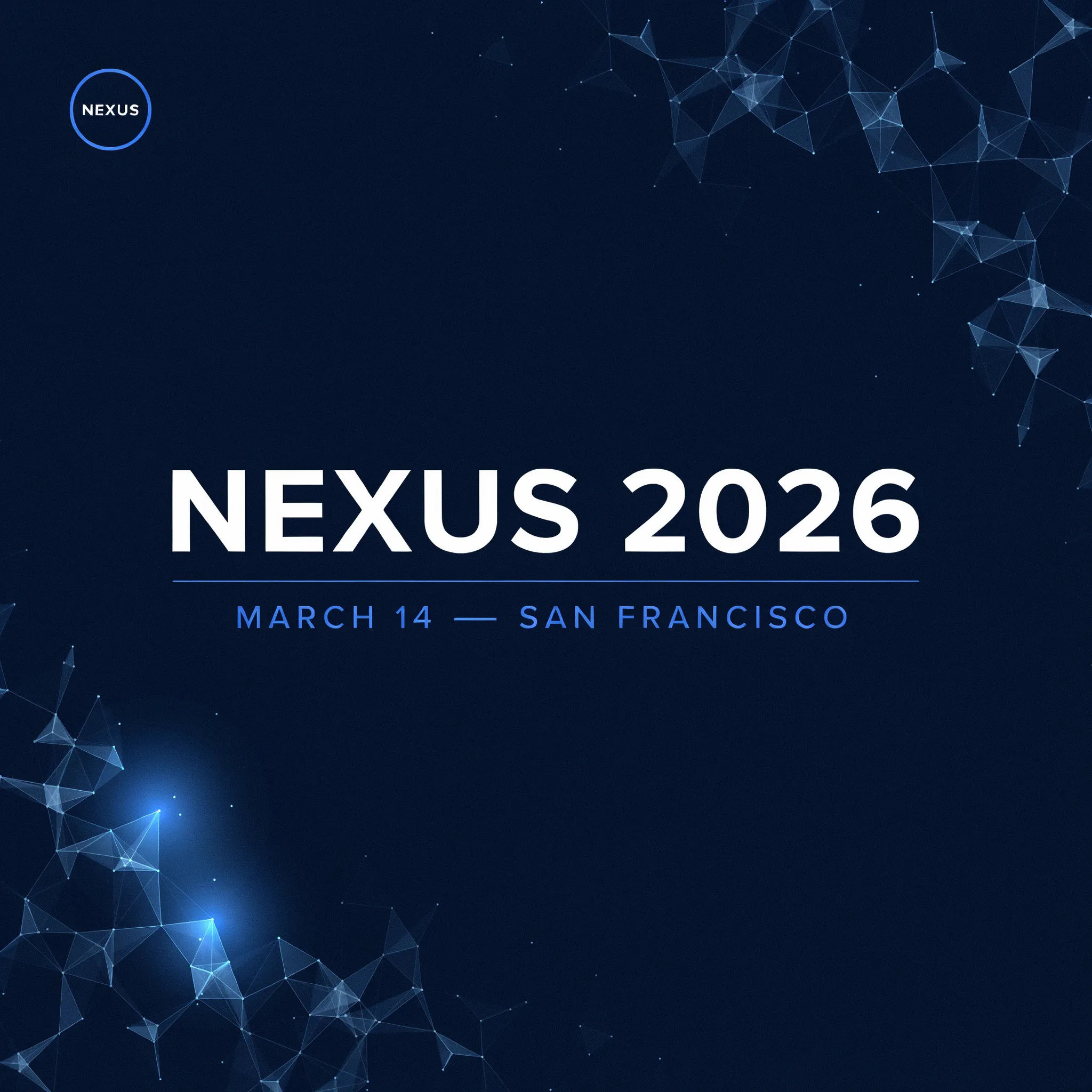 Clean navy Facebook event cover for a tech conference