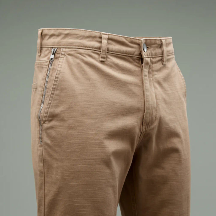 Calça flutuando, com as pernas do manequim removidas e o cós oco