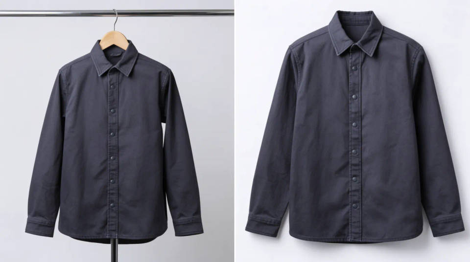 Turn a rail or hanger shot into product-ready