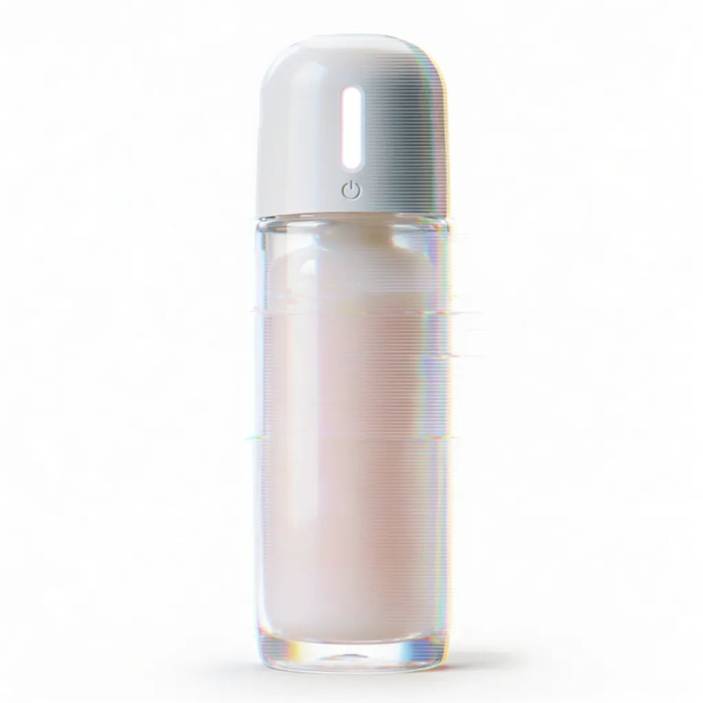 Product photo with a light glitch accent and thin RGB split