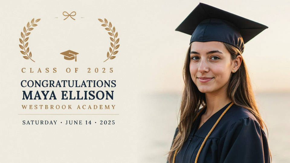 A photo graduation announcement