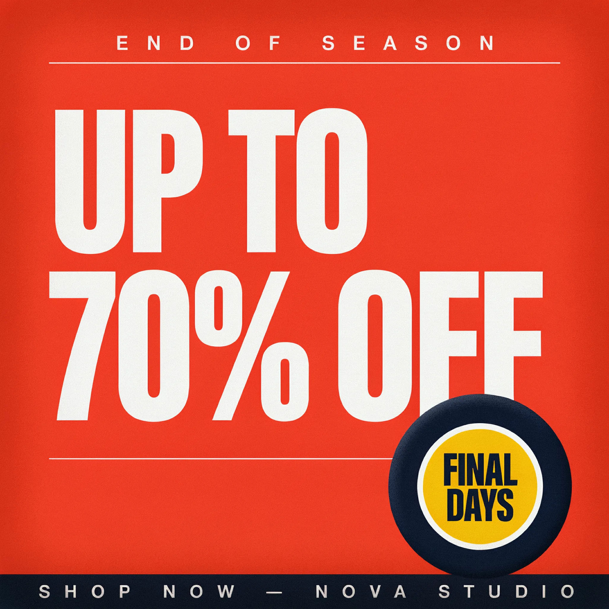 Bright Instagram sale post with a bold short headline