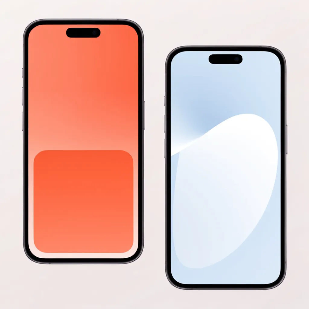 Two iPhones side by side showing two different app screens