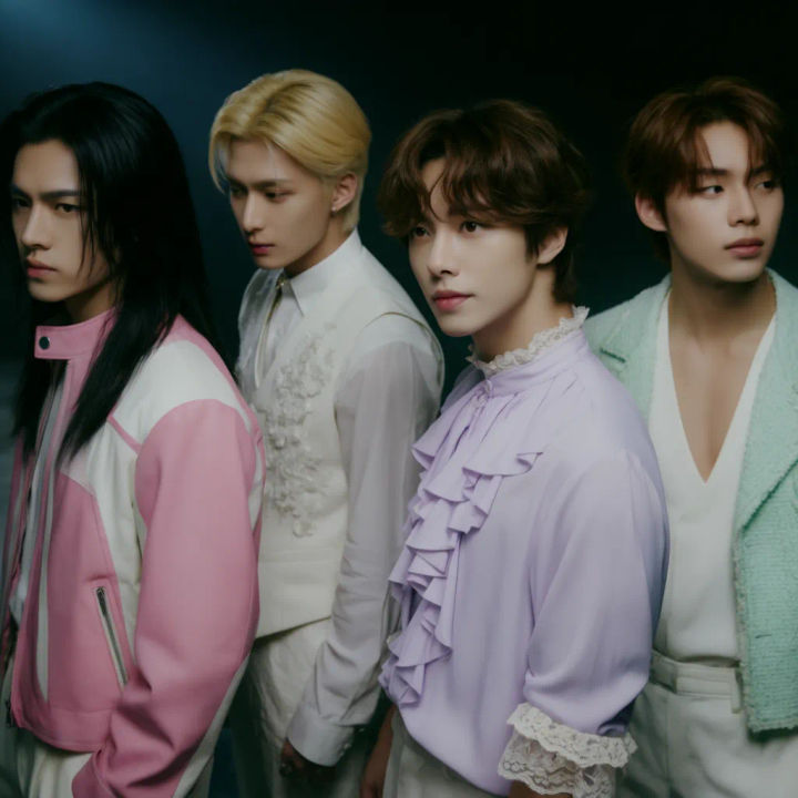 Grupo fictício de K-pop com quatro integrantes em um conceito em comum