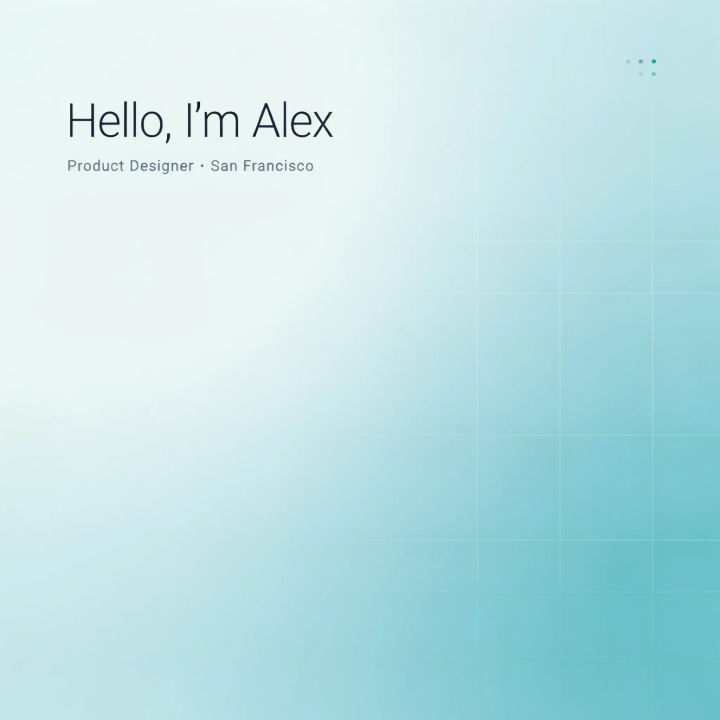 Banner de LinkedIn limpo com degradê suave de azul para verde-azulado e uma grade discreta
