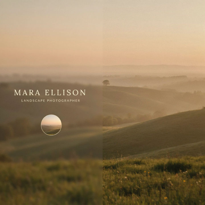 Banner de LinkedIn para fotografia, com paisagem desfocada ao entardecer