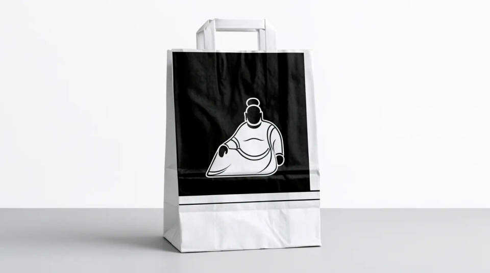 Show a takeaway or food brand bag