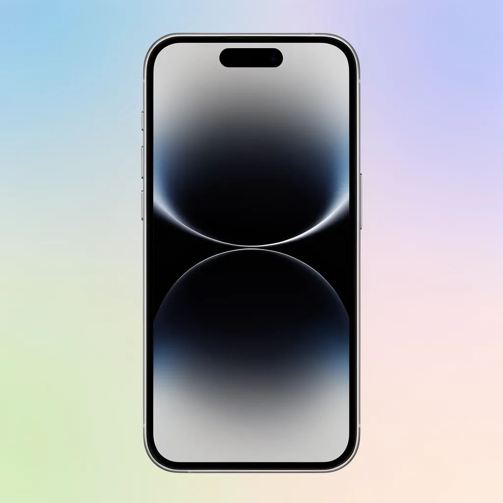 Straight-on phone on a gradient backdrop for an app store hero