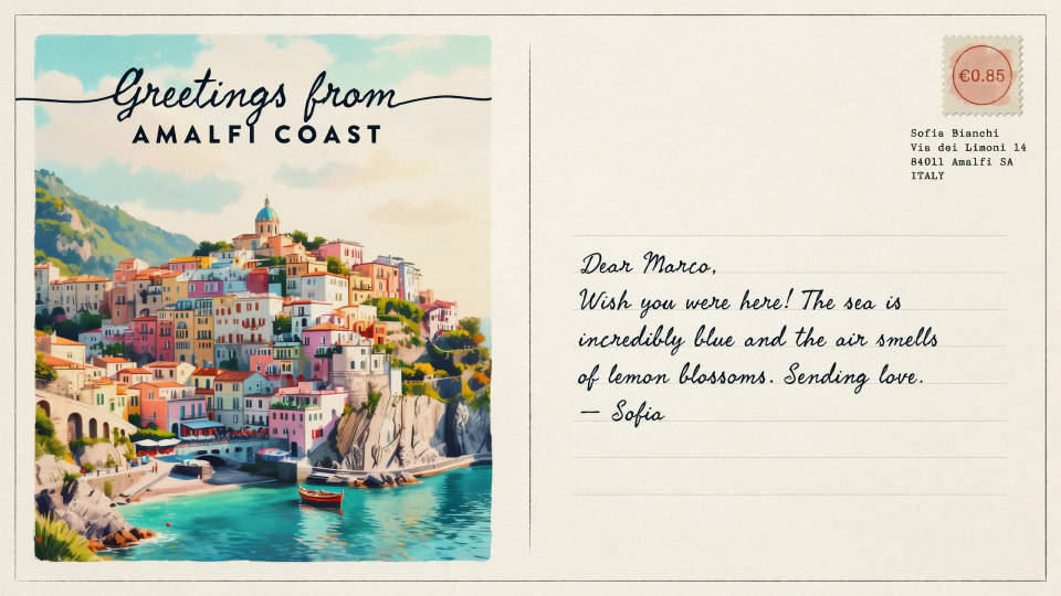A holiday postcard from your own trip