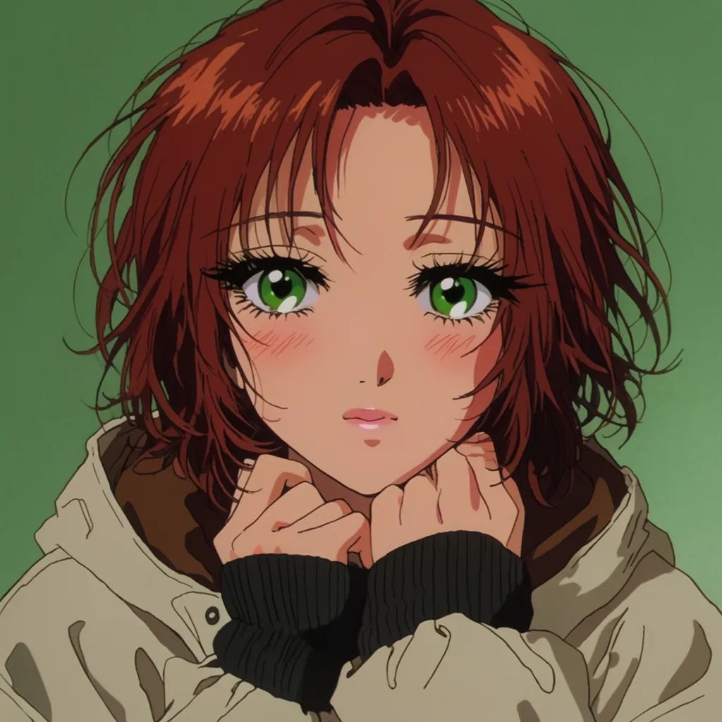 Photo converted to retro 90s cel anime style