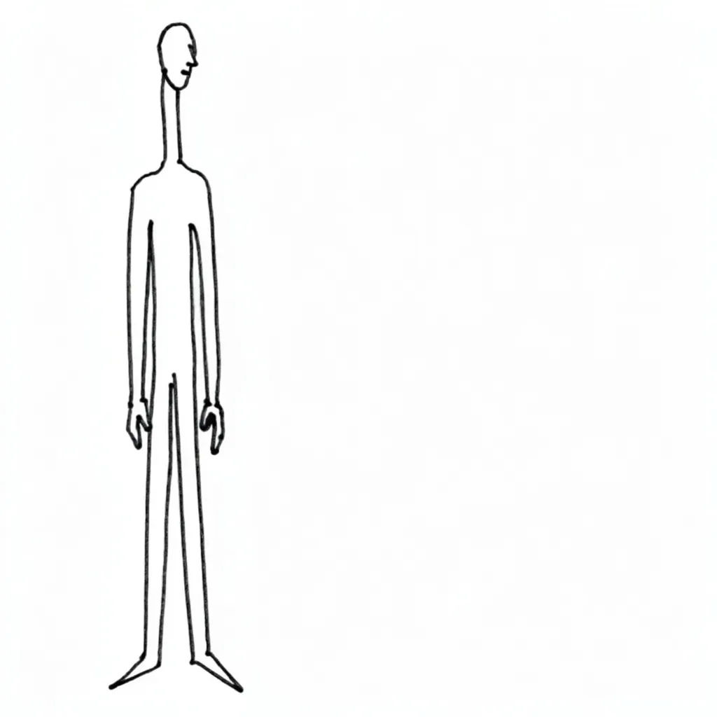 Photo converted into clean single-weight black line art