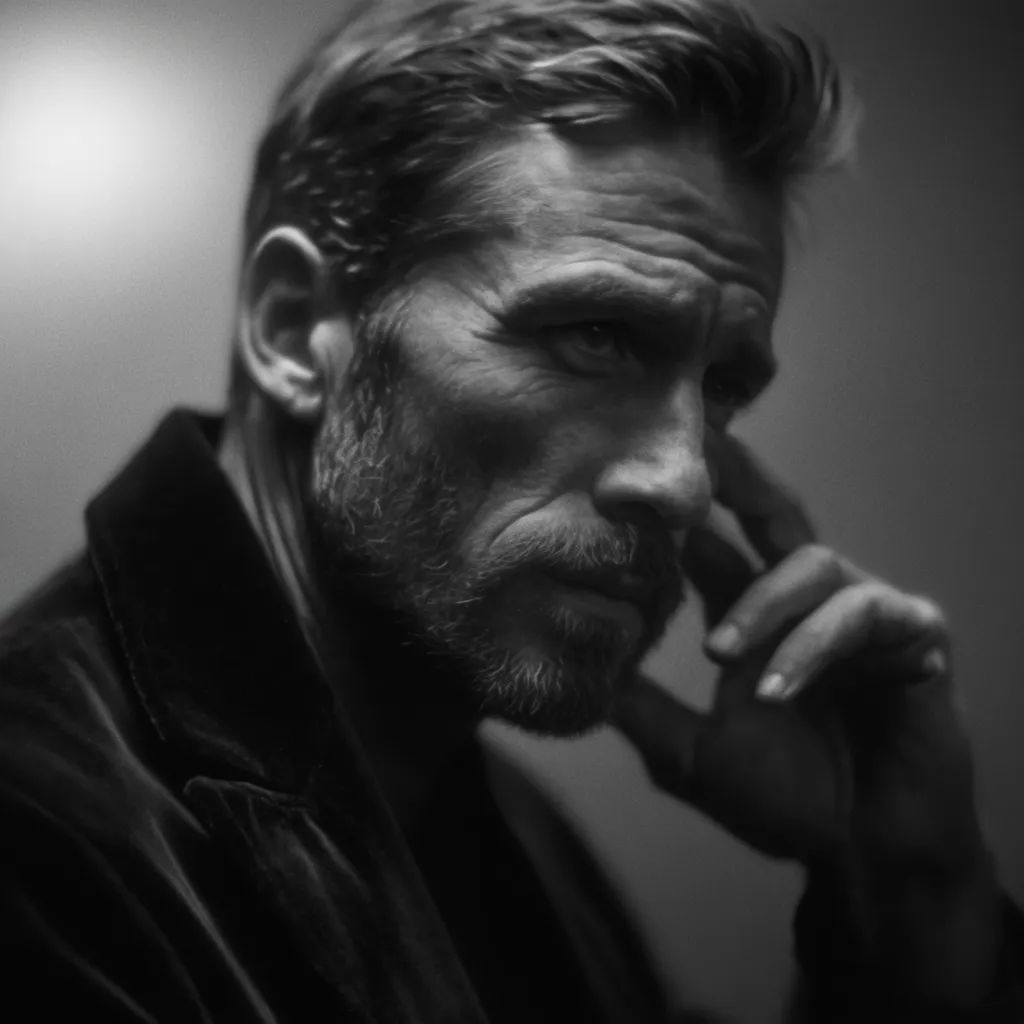 Photo rendered as a dramatic charcoal drawing