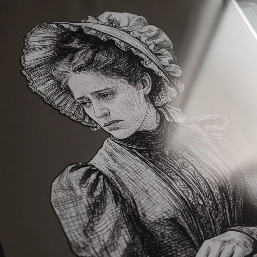 Photo turned into a cross-hatched pen and ink illustration