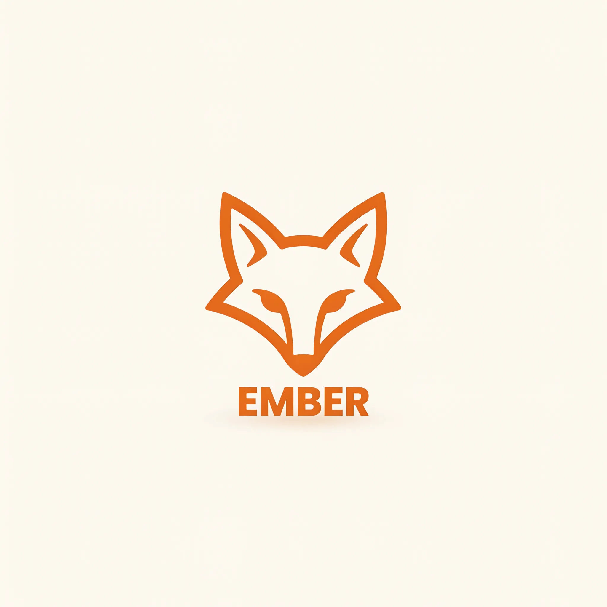 Bold minimal fox head logo mark in orange